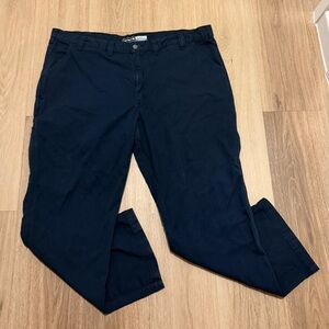 Carhartt Rugged Flex Relaxed Fit Dark Blue Canvas Work Pants size 44/30